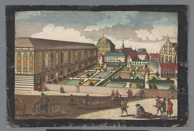 View of the Royal Palace and monastery of the Friars Minor Capuchins in Wroclaw, 1742-1801. Creator: Anon.