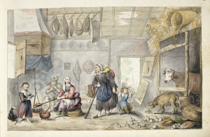 Farmhouse interior (charity or poverty), 1660-c.1687. Creator: Gesina ter Borch.