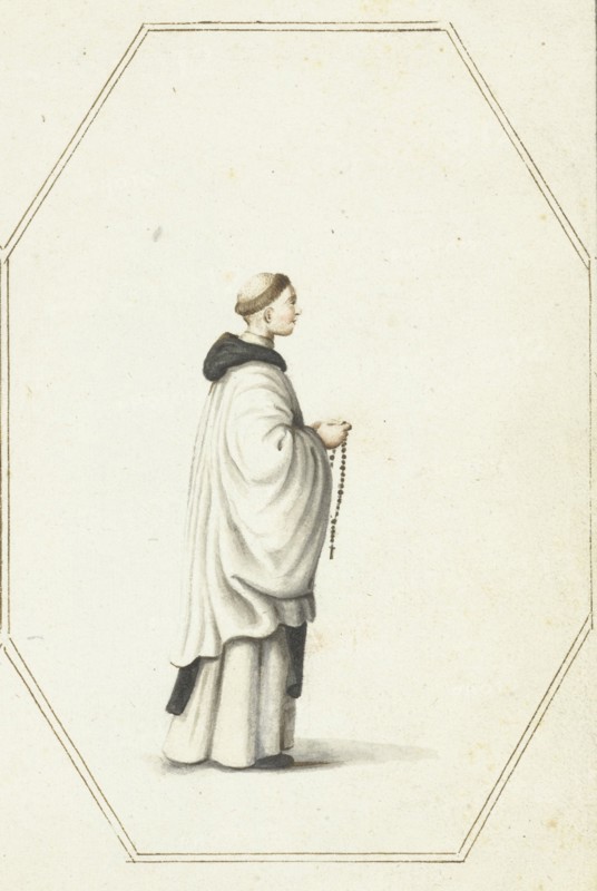 Monk standing with a rosary, c.1657. Creator: Gesina ter Borch.