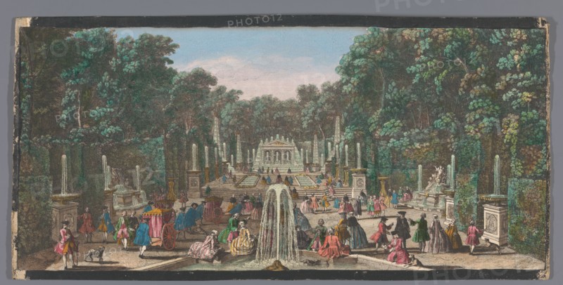 View of the Bosquet de l’Arc de Triomphe in the garden of Versailles, c.1691-after 1753. Creator: Jacques Rigaud.