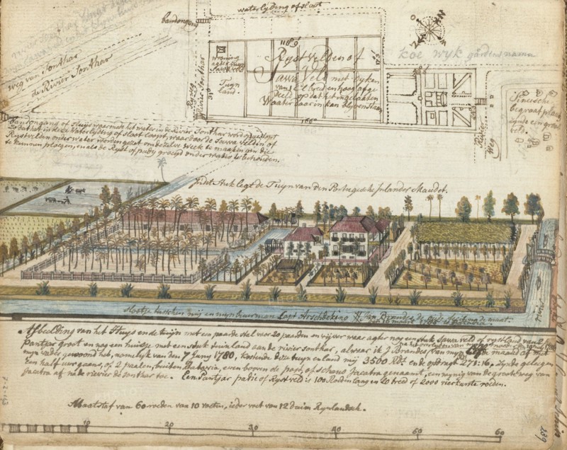 Brandes' house and estate outside Batavia, 1785.  Creator: Jan Brandes.