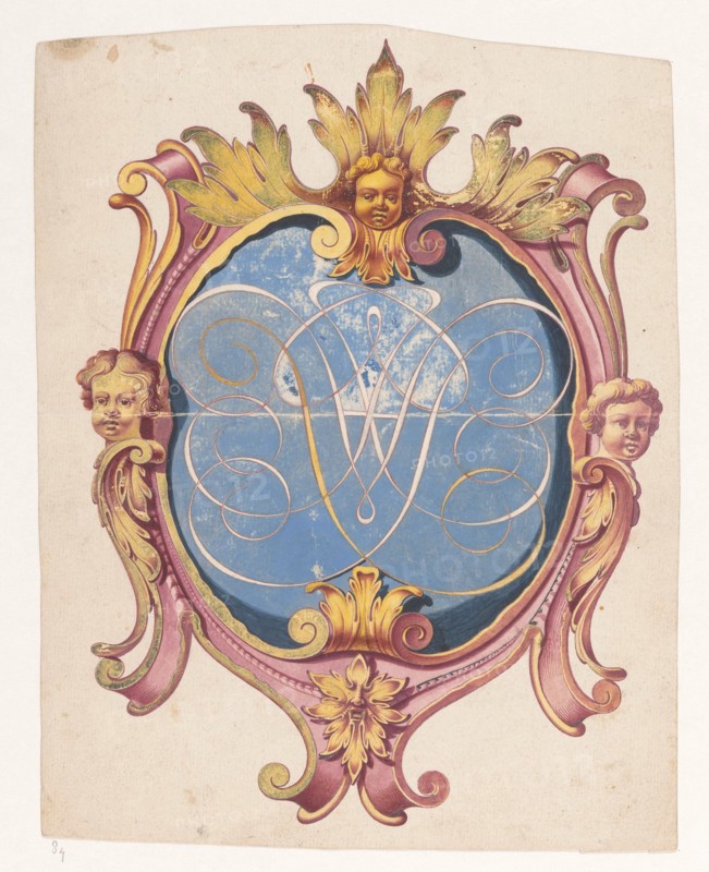 Coat of arms with monogram, 1787-1808. Creator: Jan Brandes.