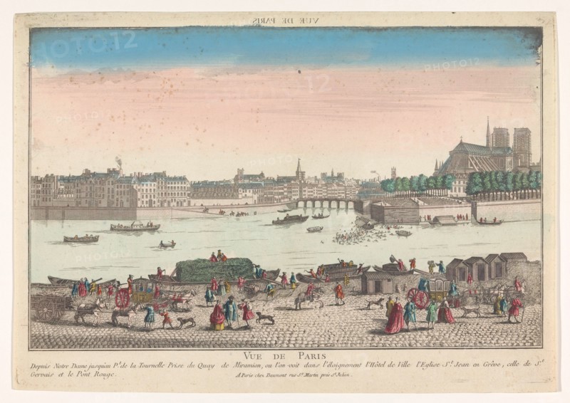 View of the city of Paris seen from the Quai de Miramion, 1745-1775. Creator: Anon.