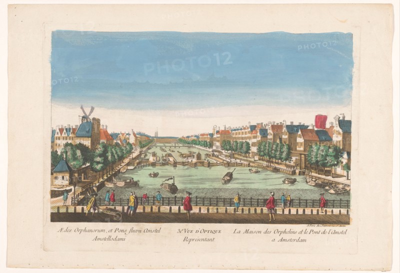 View of the Amstelsluizen and Diaconie Weeshuis in Amsterdam, 1745-1775. Creator: Anon.