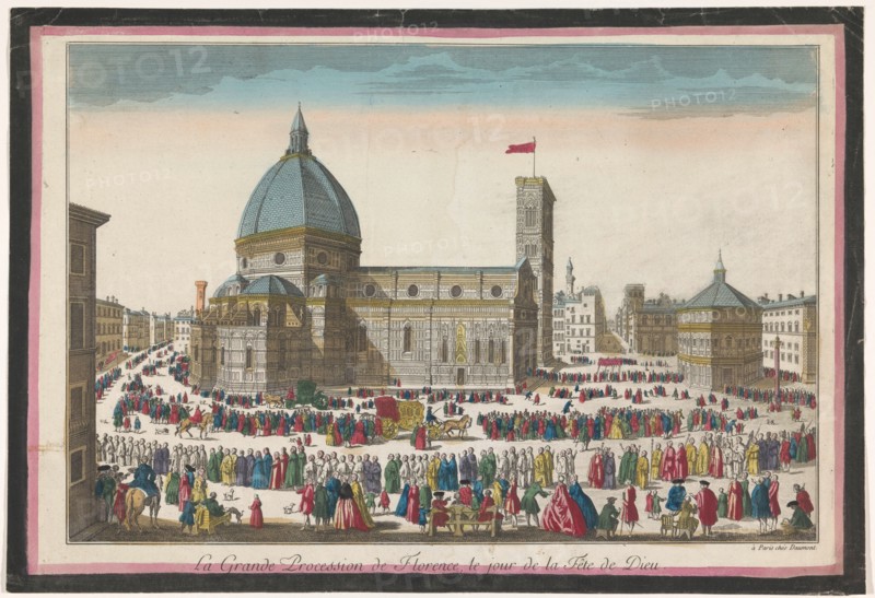 View of the Duomo in Florence with a procession on Corpus Christi, 1745-1775. Creator: Anon.