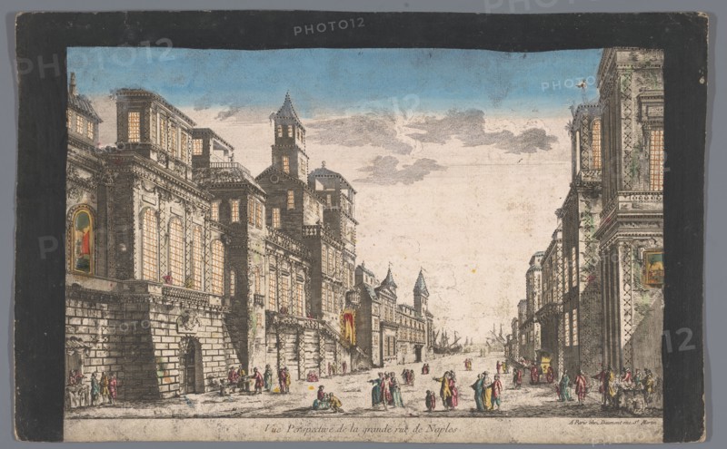 View on a street towards the sea in Naples, 1745-1775. Creator: Anon.