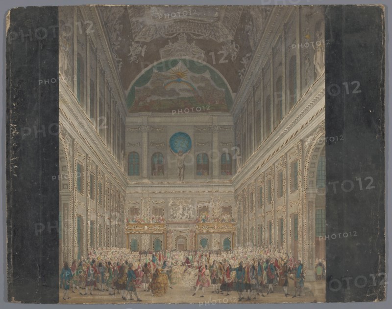 View of a festive ball in the interior of the town hall in Amsterdam, on June 6, 1768, (1768-1787). Creator: Anon.