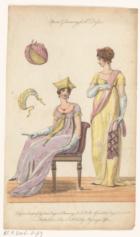 Opera & Evening Full Dresses, "La Belle Assemblee", August 1 1806. Creator: Anon.