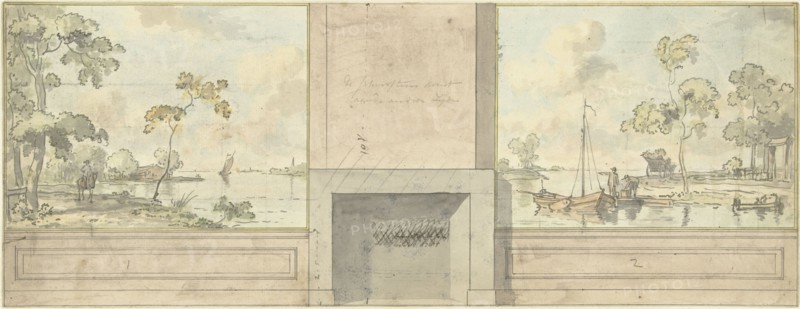 Design for room wall for the D. Luden dining room, 1785. Creator: Juriaan Andriessen.