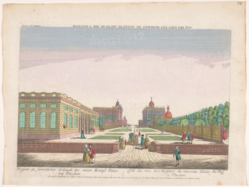 View of the New Palace in Potsdam seen from the garden, 1755-1779. Creator: Johann Anton Riedel.