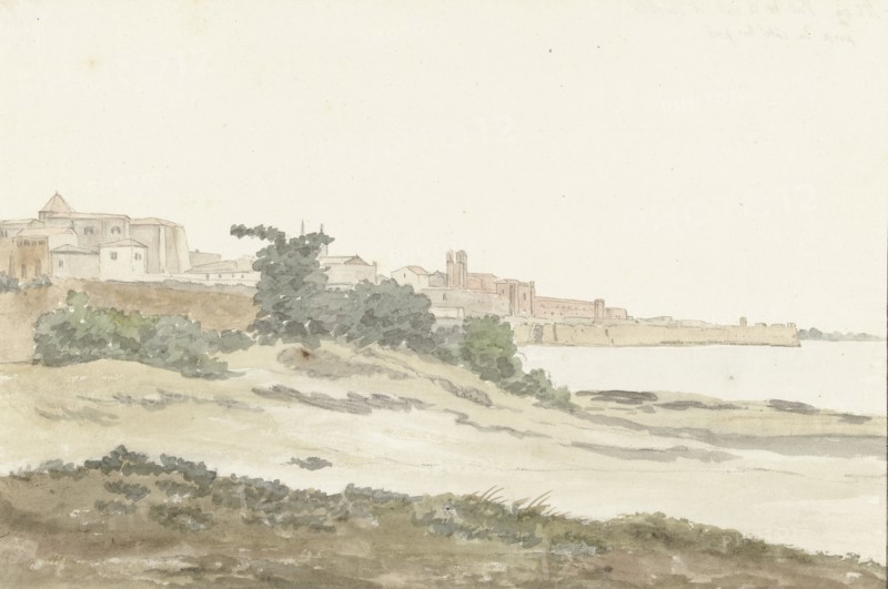 View of Barletta located on the coast, 1778. Creator: Louis Ducros.