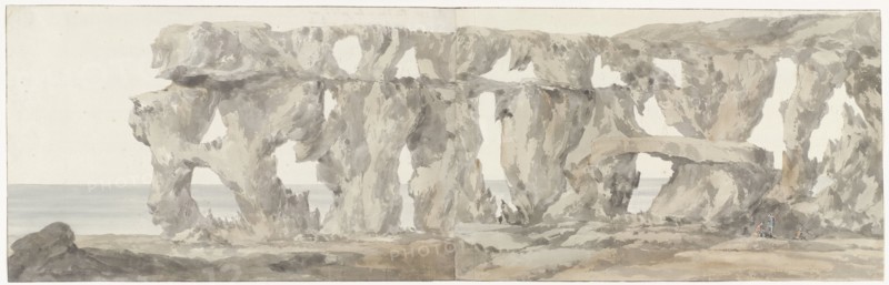 View of a rock on the way to visit Gozo Island, 1778. Creator: Louis Ducros.