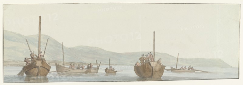 Coral fishermen at the city of Scilla, 1778. Creator: Louis Ducros.