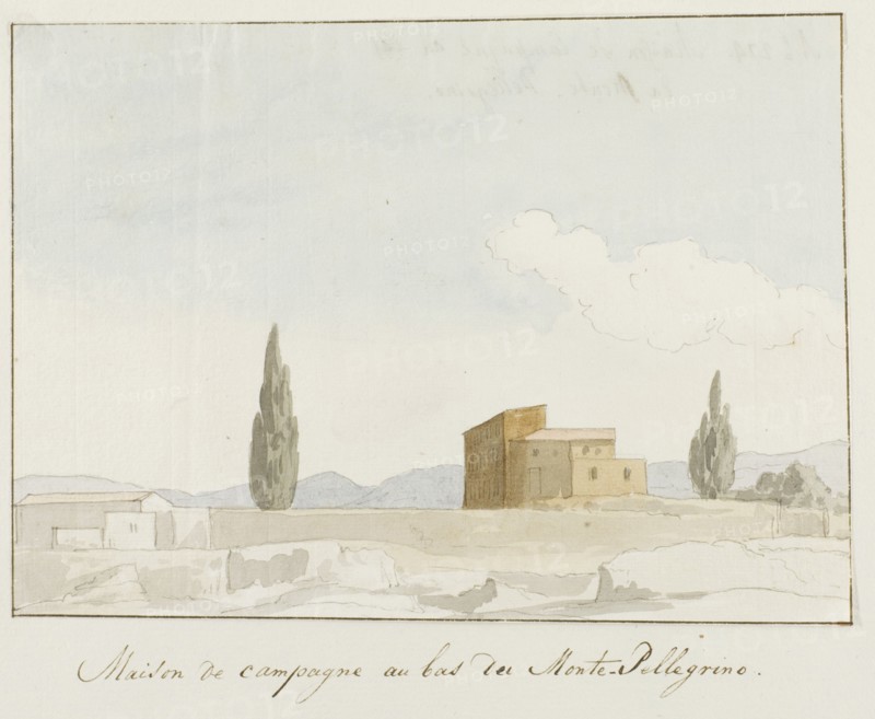 Country house at the foot of Mount Pellegrino, 1778. Creator: Louis Ducros.