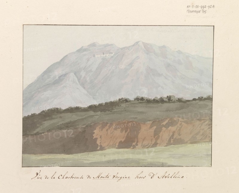 View of the Abbey of Monte Vergine high above Avellino, 1778. Creator: Louis Ducros.