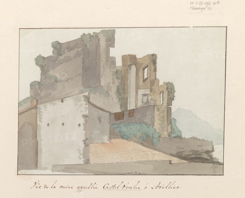 View of Ruin, so-called Castel Vecchio, in Avellino, 1778. Creator: Louis Ducros.