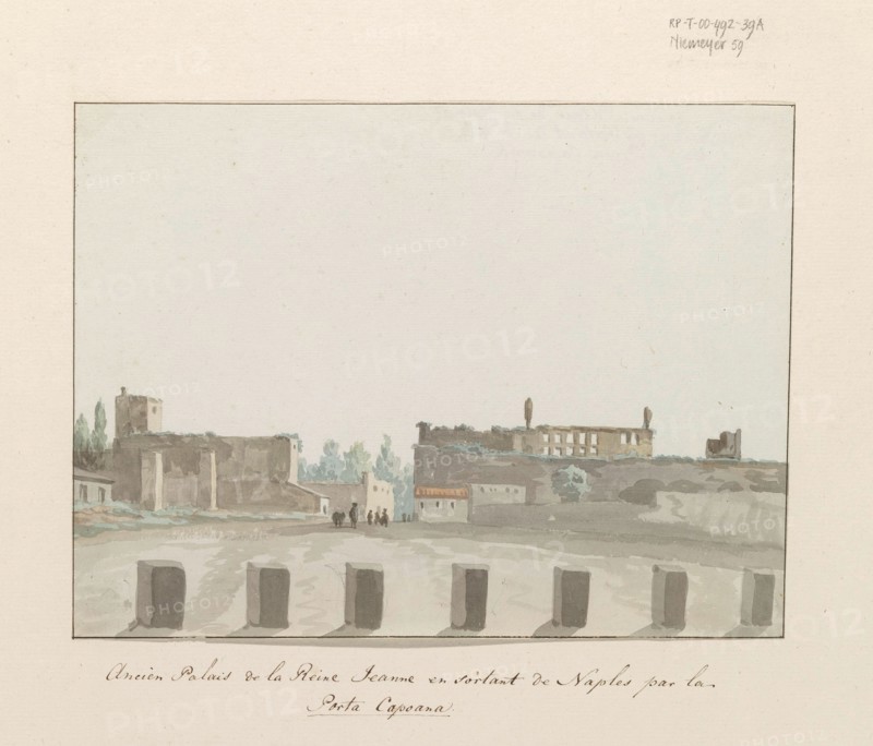 Ancient Palace of Queen Jeanne when leaving Naples through the Porta Capuana, 1778. Creator: Louis Ducros.