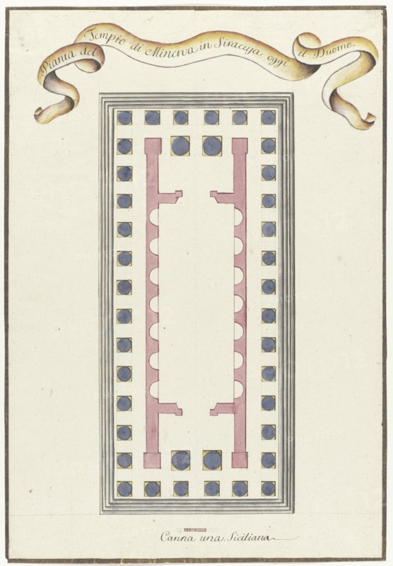 Plan of the Minerva Temple in Syracuse, 1778. Creator: Louis Mayer.