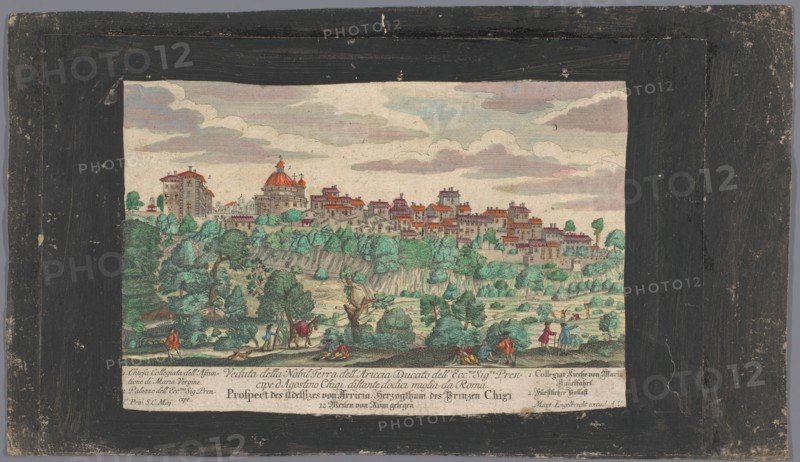 View of the city of Ariccia, 1708-1756. Creators: Martin Engelbrecht, Anon.
