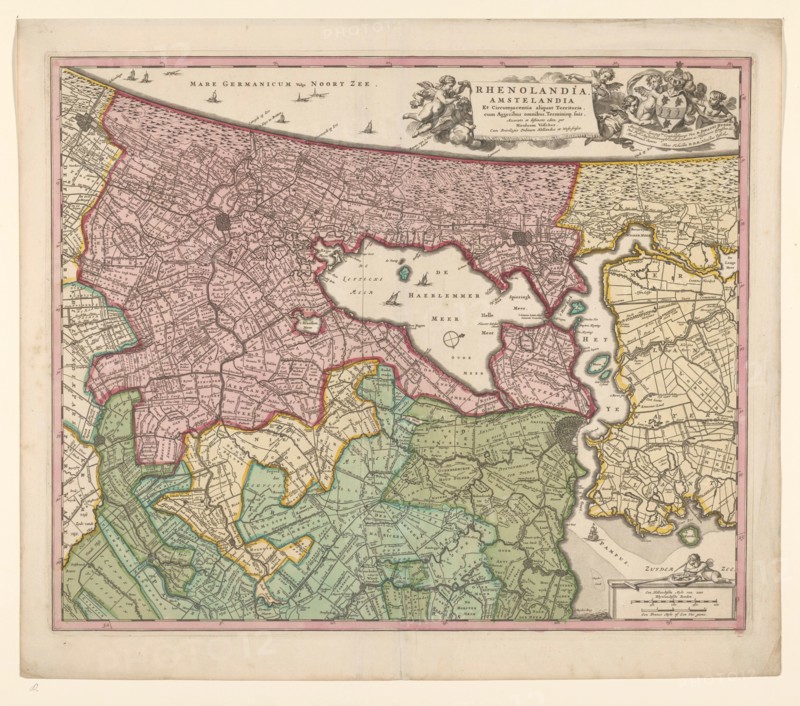 Map of Rijnland and Amstelland, c.1675. Creator: Workshop of Nicolaes Visscher.