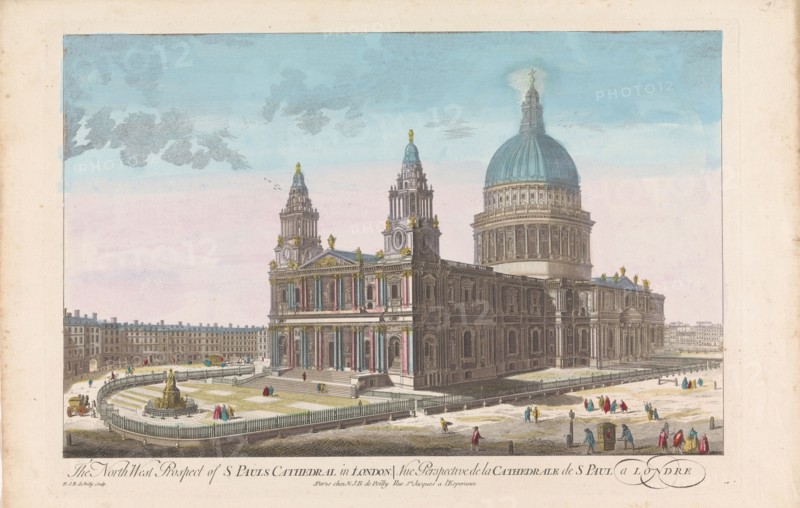 View of Saint Paul's Cathedral in London seen from the northwest side, 1722-after 1758. Creator: Nicolas Jean Baptiste Poilly.