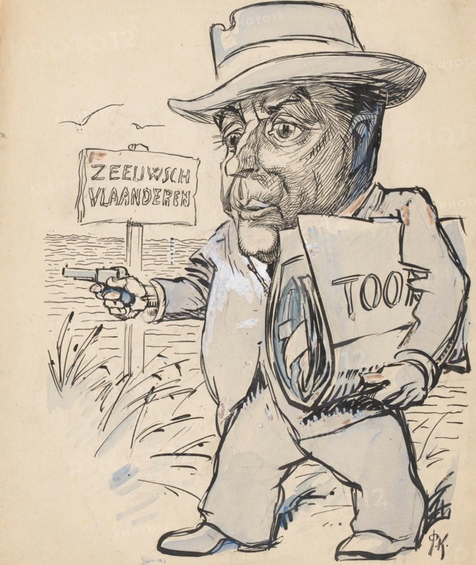 Man with gun in Zeeuws-Vlaanderen, 1920-1930. Creator: Patrick Kroon.