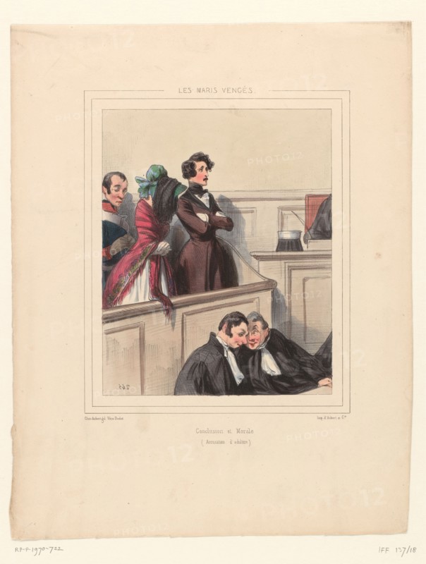 Conclusion et Morale (Accusation d'adultère), 1837.  Creator: Paul Gavarni.