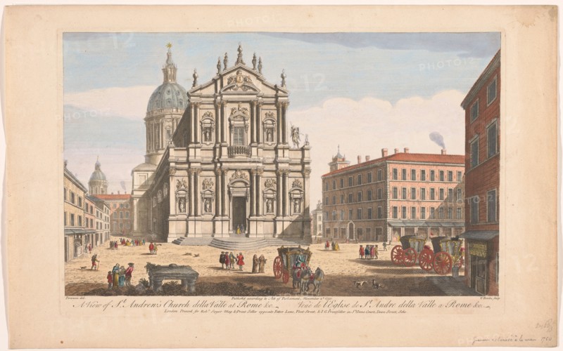 View of the church Sant'andrea della Valle in Rome, 1750. Creator: Thomas Bowles.