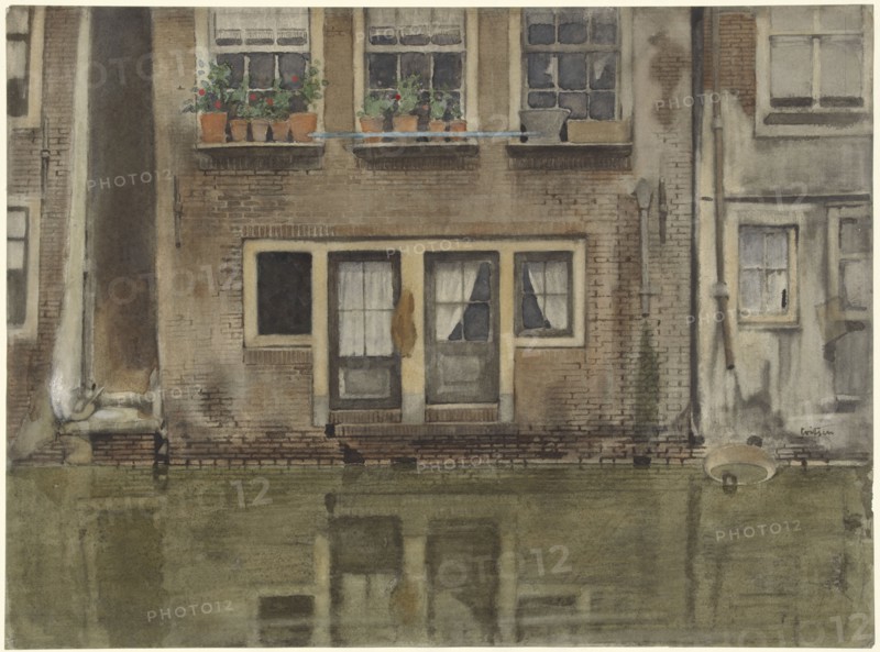 Houses on a canal in Amsterdam, 1870-1923. Creator: Willem Witsen.