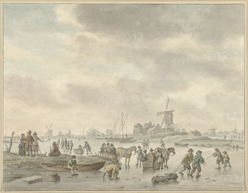 Ice entertainment, 1741-1820. Creator: Abraham Delfos.