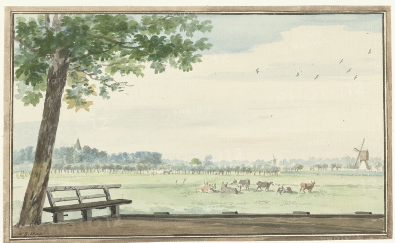 The Hamlet, De Lindt, in the Zwijndrechtse Waard near Meerdervoort, 1742. Creator: Aert Schouman.
