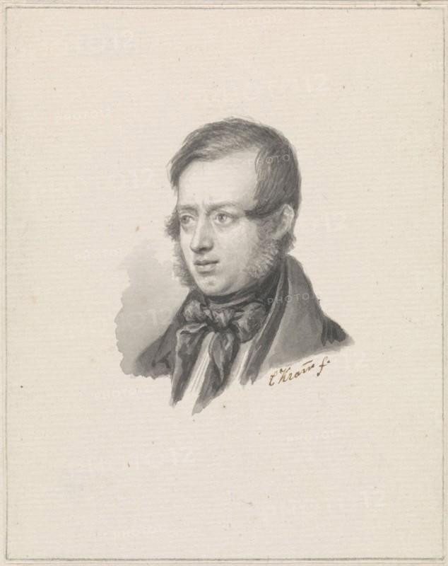 Portrait of Johannes Warnardus Bilders, 1841. Creator: Christiaen Kramm.