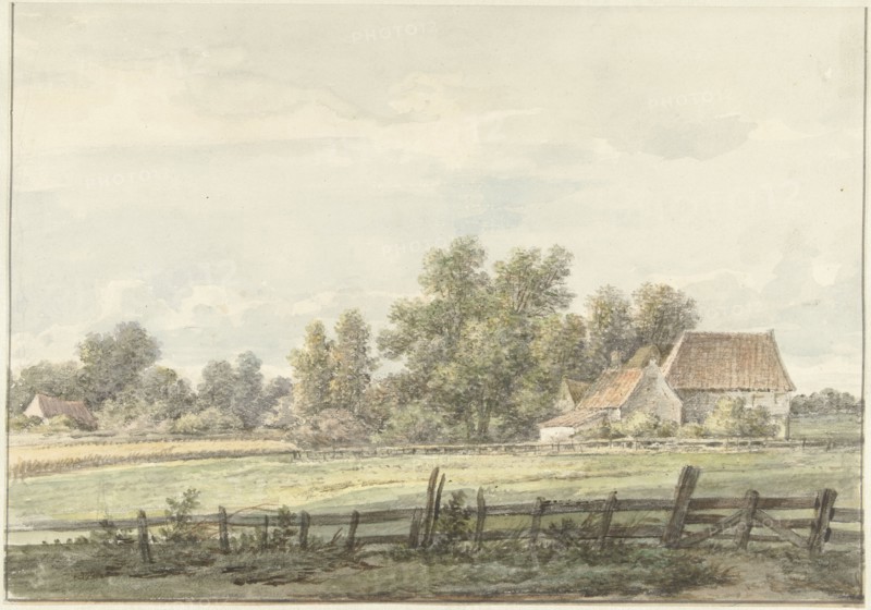 Landscape with farm, 1776-1822. Creator: Jan Hulswit.