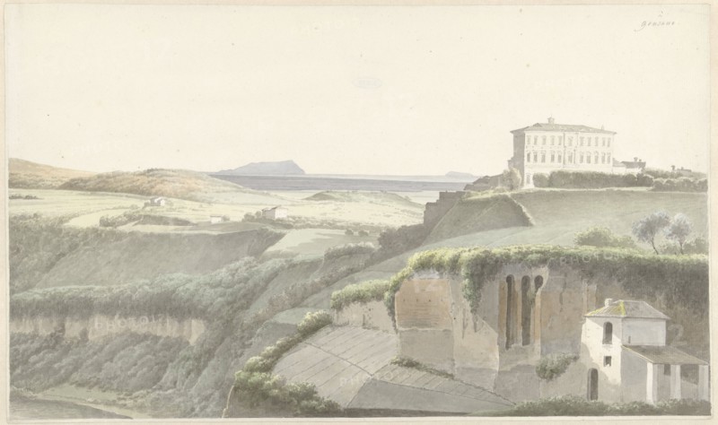 Landscape near Genzano di Roma, 1778-1847. Creator: Josephus Augustus Knip.