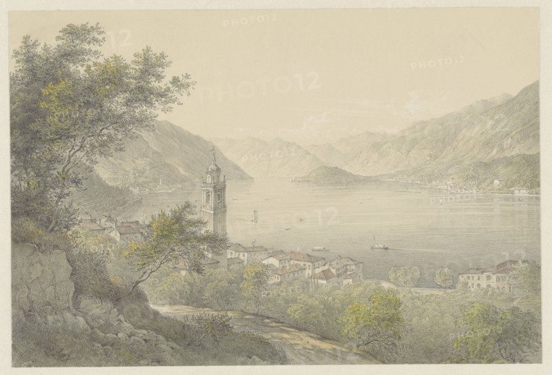Bellagio on Lake Como, 1824-1888. Creator: Karoly Lajos Libay.