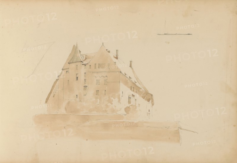 Building with a tower, 1820-1896. Creator: Kasparus Karsen.