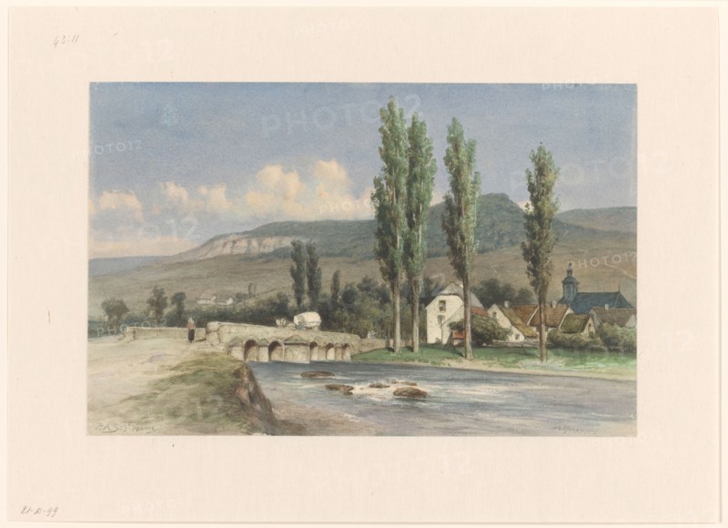 Mountain landscape near Walferdange, Luxembourg, 1850-1929. Creator: Pieter Adrianus Schipperus.