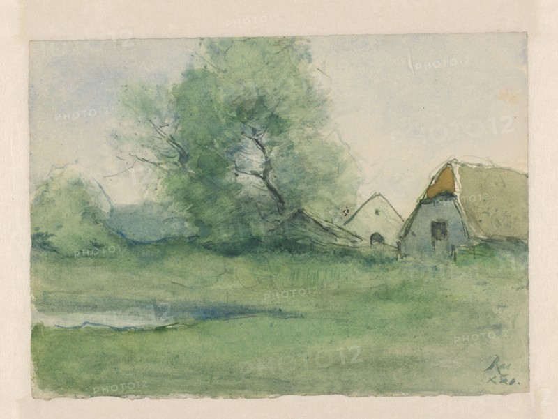 Farm with trees, 1921. Creator: Pieter H.J.J. Ras.