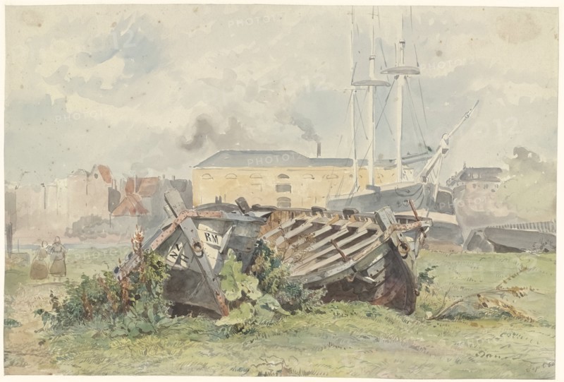 Shipyard, 1850. Creator: Willem Antonie van Deventer.
