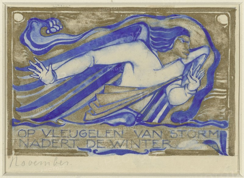 The Winter is approaching on the wing of the storm, November, c. 1929. Creator: Willem Arondeus.