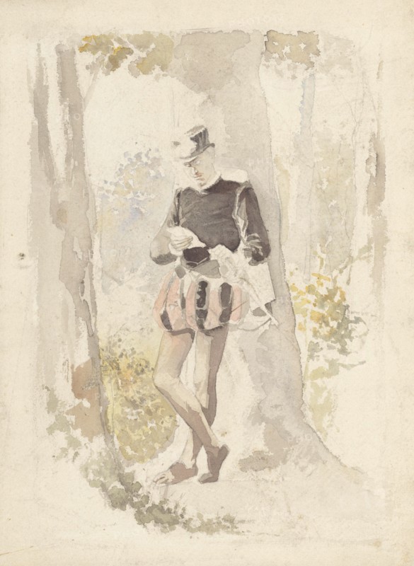 Standing young man reading a letter, 1854-1914. Creator: Albert Neuhuys.