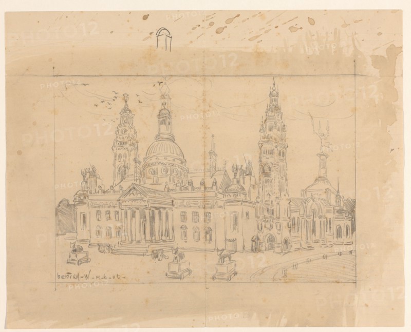 Design for the Vredespaleis (Peace Palace) in The Hague, 1906. Creator: Hendricus Jansen.