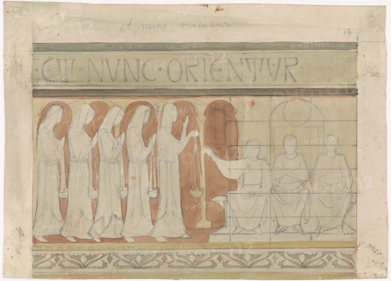 The five foolish virgins ask for oil, c. 1869-c. 1925. Creator: Antoon Derkinderen.