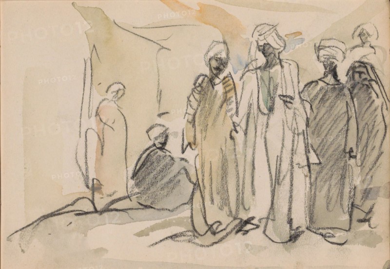 Group of Egyptians, 1919. Creator: Marius Bauer.