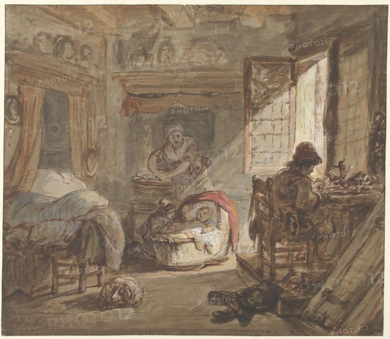 Interior with family, 1763-1826. Creator: Abraham van Strij.