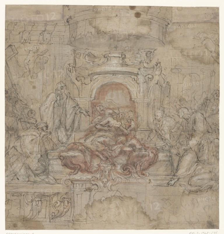 Design for an Easter altar scene, 1645-1649. Creator: Baldassare Franceschini.