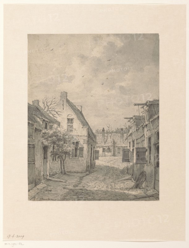 Village street with low houses, 1796-1870. Creator: Bruno van Straaten.