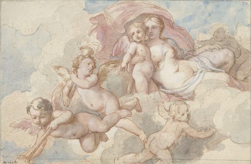 Venus with Amor and putti, 1710-1777. Creators: Charles-Joseph Natoire, Unknown.