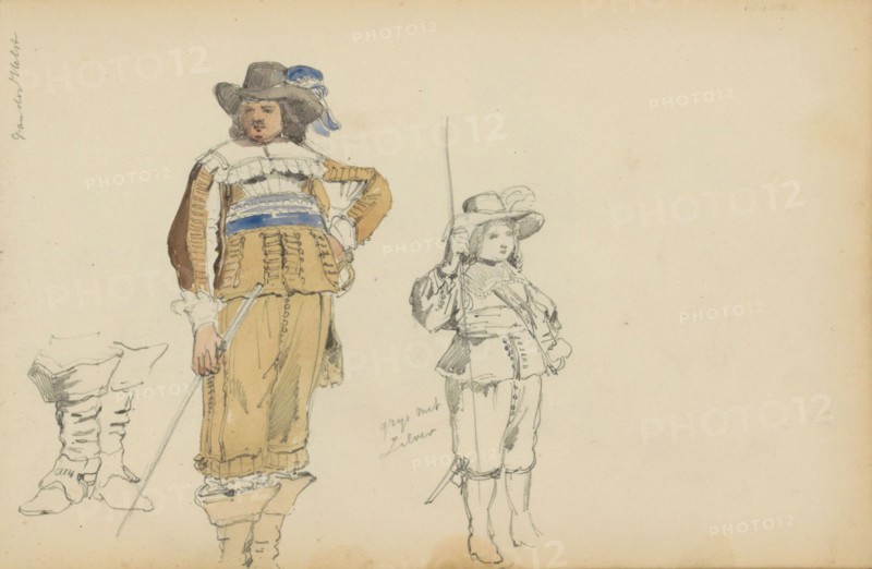 Roelof Bicker and a boy in seventeenth-century clothing, c. 1846-c. 1882. Creator: Cornelis Springer.