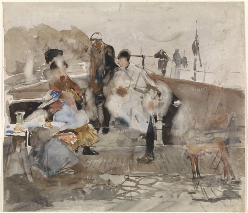Group of people on a boat, 1867-1923. Creator: George Hendrik Breitner.